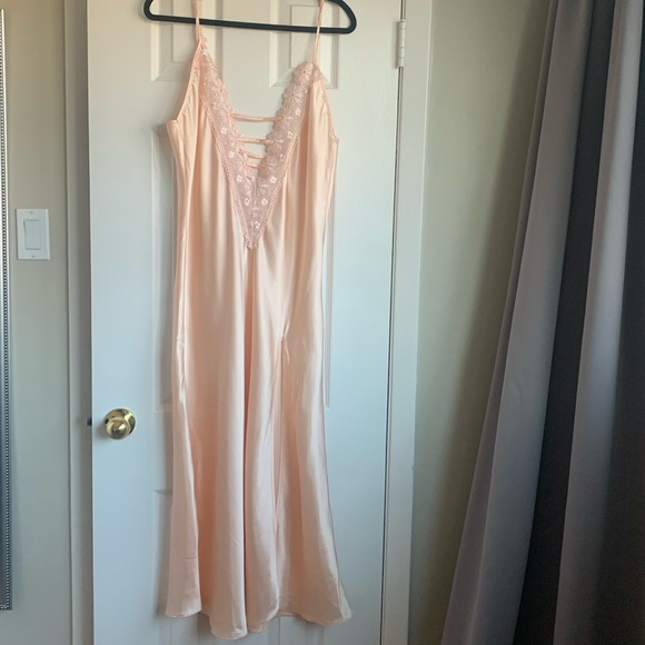 Satin Lace Detail Slip Dress - Picture 2 of 7